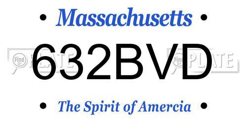 632BVD Massachusetts License Plate