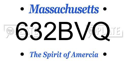 632BVQ Massachusetts License Plate
