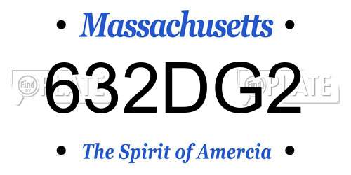 632DG2 Massachusetts License Plate