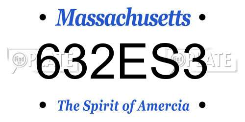 632ES3 Massachusetts License Plate