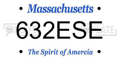 632ESE Massachusetts License Plate
