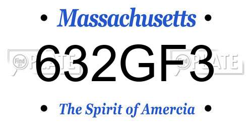 632GF3 Massachusetts License Plate