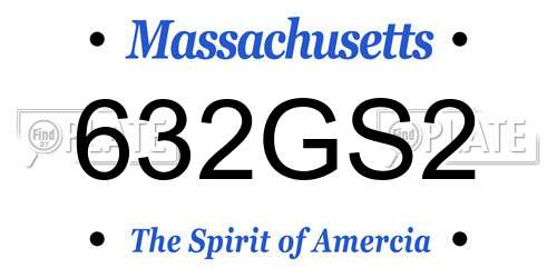 632GS2 Massachusetts License Plate
