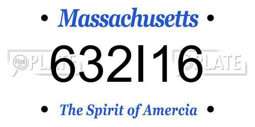 632I16 Massachusetts License Plate