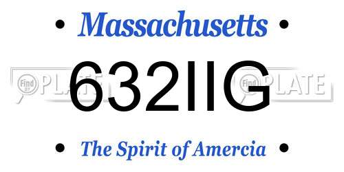 632IIG Massachusetts License Plate