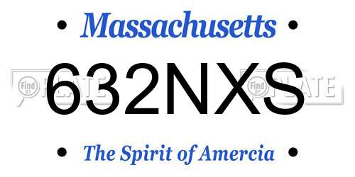 632NXS Massachusetts License Plate