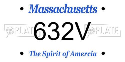 632V Massachusetts License Plate