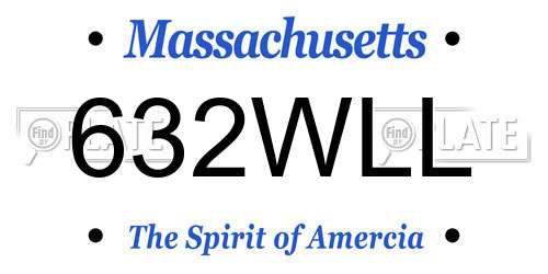 632WLL Massachusetts License Plate
