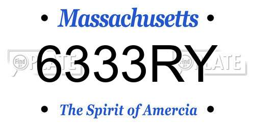 6333RY Massachusetts License Plate