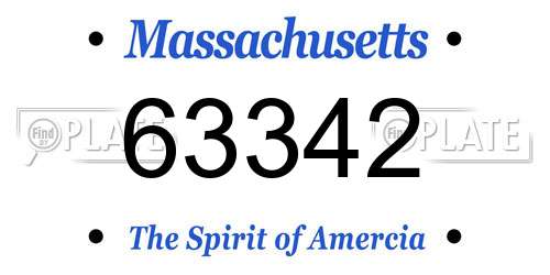 63342 Massachusetts License Plate