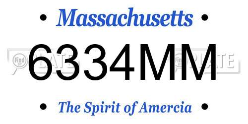 6334MM Massachusetts License Plate
