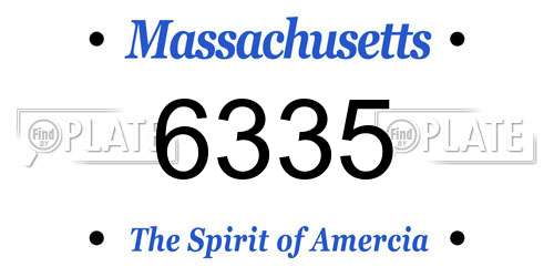 6335 Massachusetts License Plate