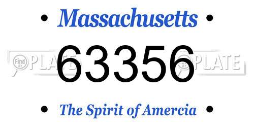 63356 Massachusetts License Plate