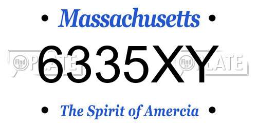 6335XY Massachusetts License Plate