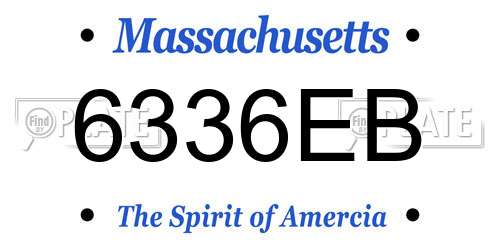 6336EB Massachusetts License Plate