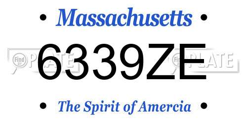 6339ZE Massachusetts License Plate
