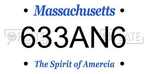 633AN6 Massachusetts License Plate