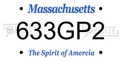 633GP2 Massachusetts License Plate