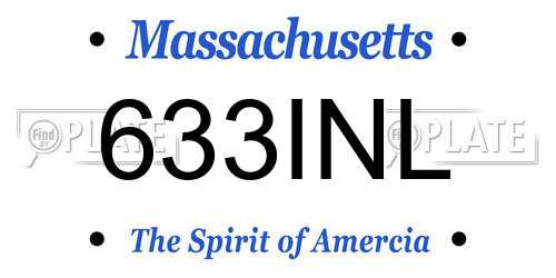 633INL Massachusetts License Plate