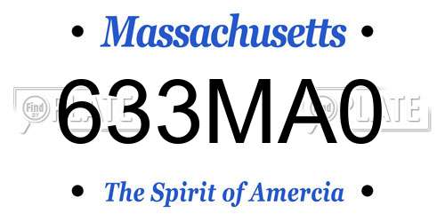 633MA0 Massachusetts License Plate