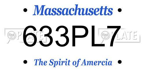 633PL7 Massachusetts License Plate