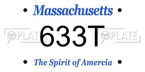 633T Massachusetts License Plate