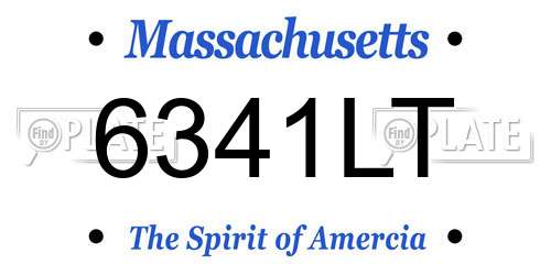 6341LT Massachusetts License Plate