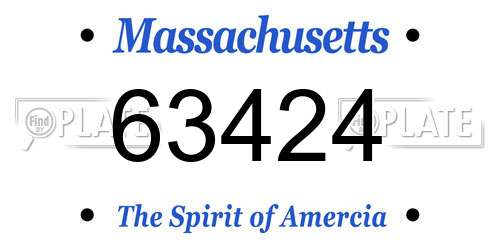 63424 Massachusetts License Plate