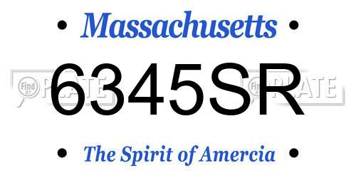 6345SR Massachusetts License Plate