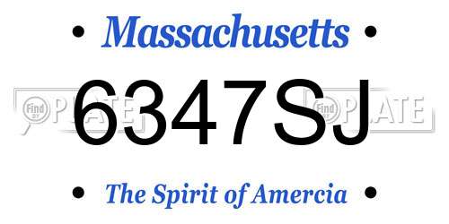 6347SJ Massachusetts License Plate