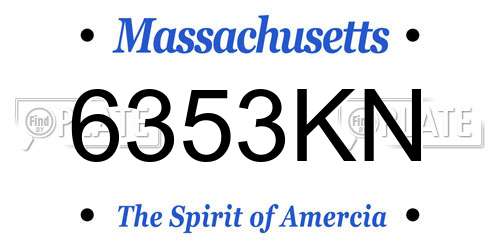 6353KN Massachusetts License Plate
