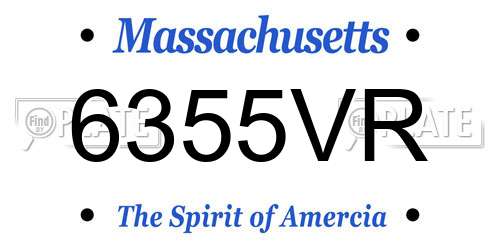 6355VR Massachusetts License Plate