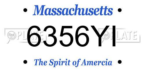 6356YI Massachusetts License Plate
