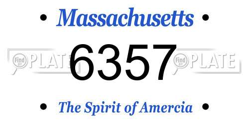 6357 Massachusetts License Plate
