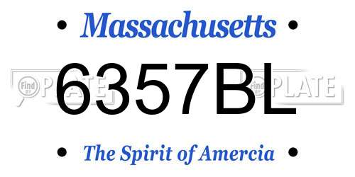 6357BL Massachusetts License Plate