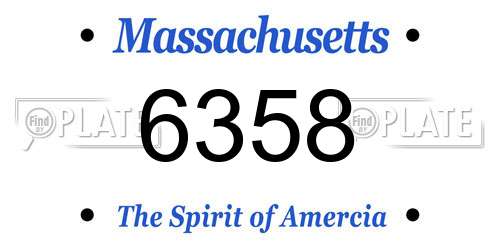 6358 Massachusetts License Plate