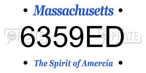 6359ED Massachusetts License Plate