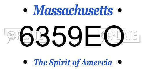 6359EO Massachusetts License Plate