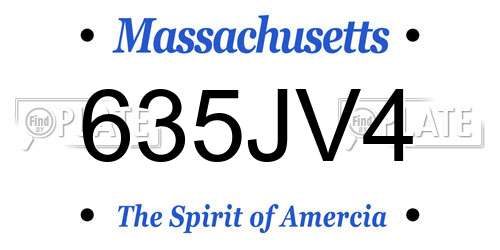 635JV4 Massachusetts License Plate