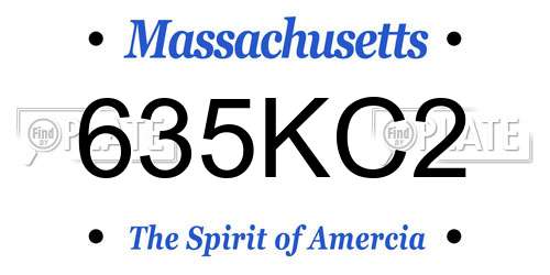 635KC2 Massachusetts License Plate