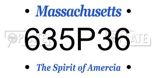 635P36 Massachusetts License Plate