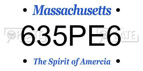 635PE6 Massachusetts License Plate