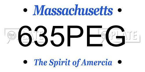 635PEG Massachusetts License Plate