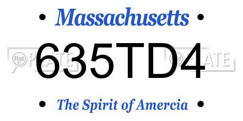 635TD4 Massachusetts License Plate