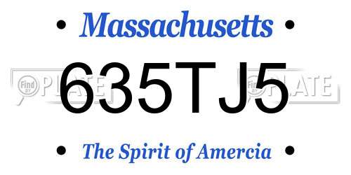 635TJ5 Massachusetts License Plate