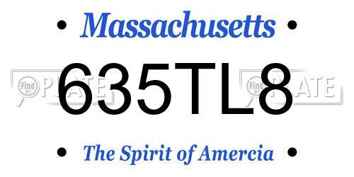 635TL8 Massachusetts License Plate