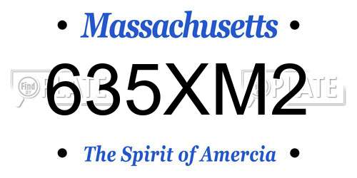 635XM2 Massachusetts License Plate