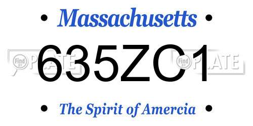635ZC1 Massachusetts License Plate