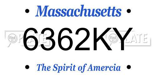 6362KY Massachusetts License Plate