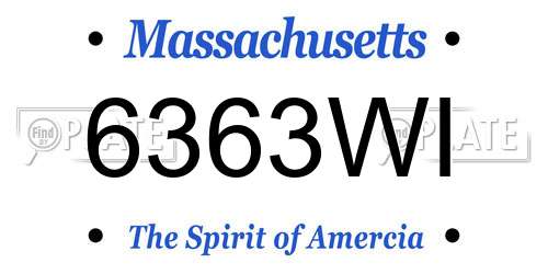6363WI Massachusetts License Plate